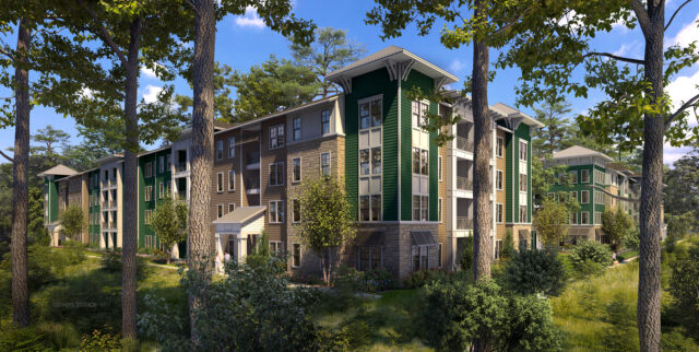 An artist rendering of one of the residential units. Rendering courtesy of John Holdsworth.
