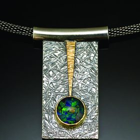 A stunning piece of jewelry by Mary Timmer will certainly catch your eye. Photo courtesy of Beaverdam Studio Tour.