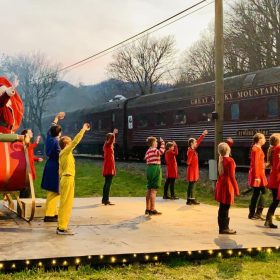 Official "Polar Express" image from the "Explore Bryson City" state site. Screenshot.